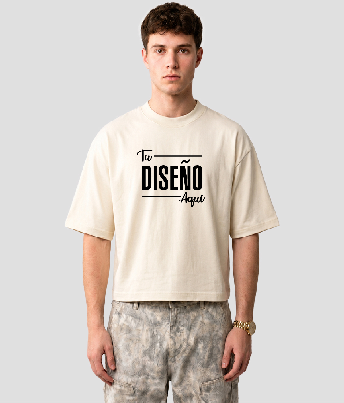 Playera Oversize Boxy Peinado Algodón Para Hombre 250 gr.