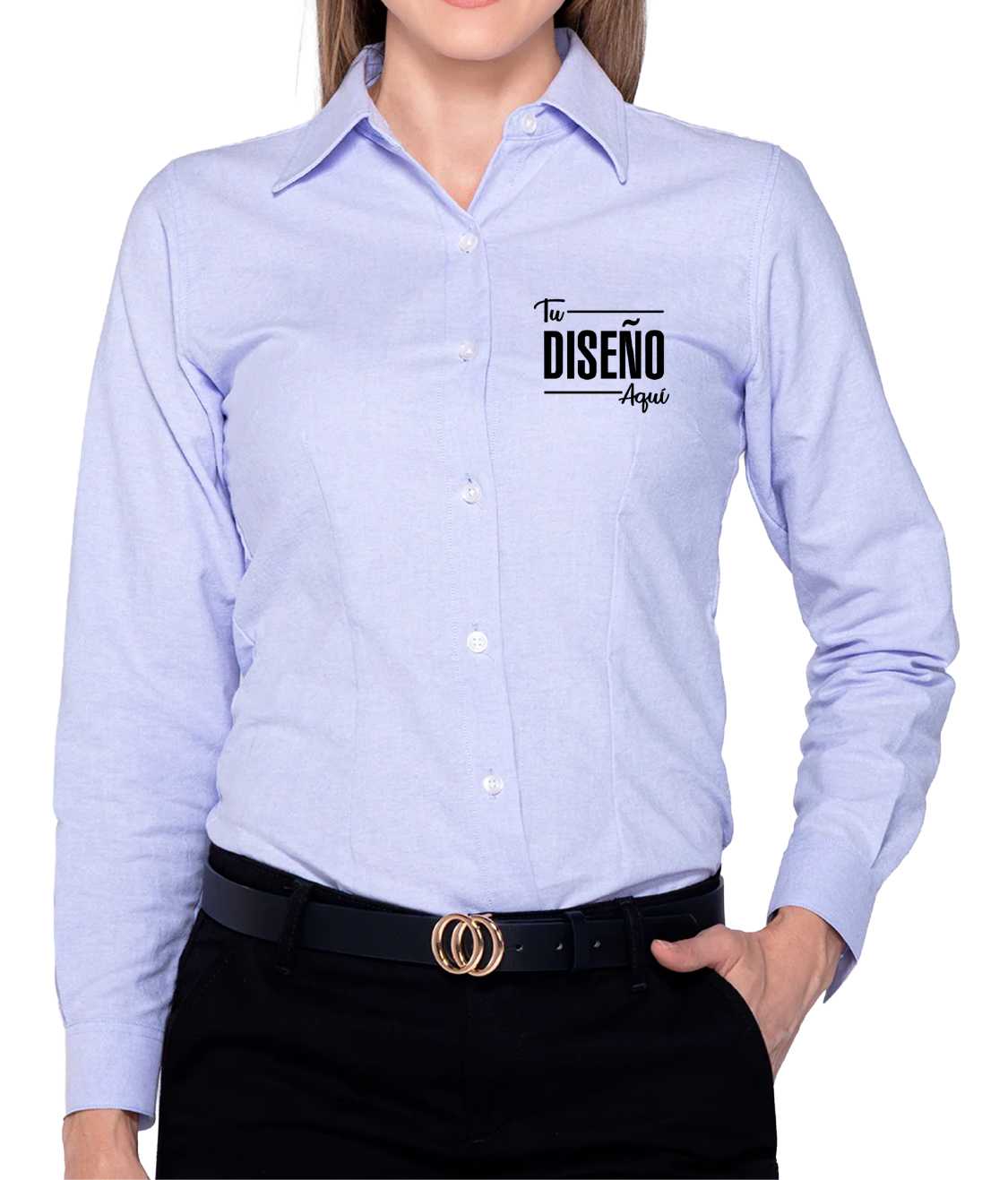 Yazbek Blusa Mujer Oxford Manga Larga D0605